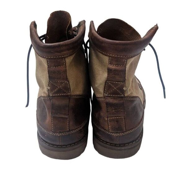 Timberland Earthkeeprs Smart Comfort Leather Canvas Boots Size 13 Brown Beige - Picture 3 of 8